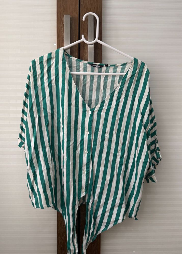 Striped Tie-Front Top Size- XL