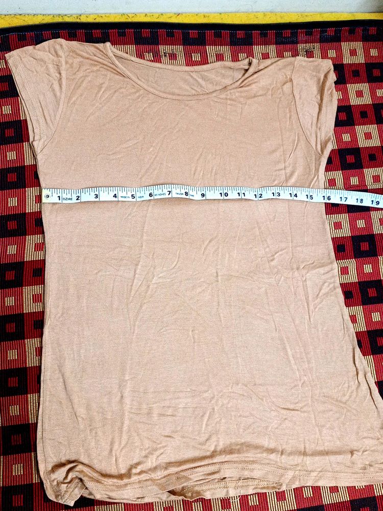Skin Color/light Brown Vest Camisole Sando For Ladies With Strechy Fabric