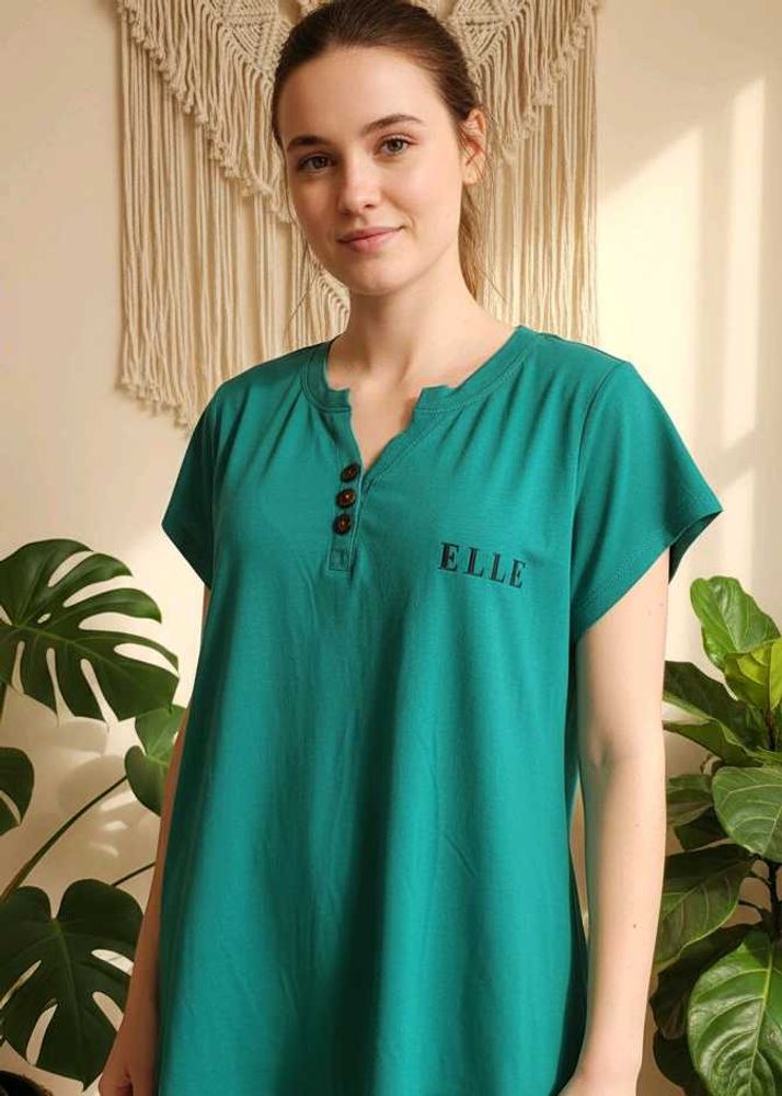 Elle Green Button-Down Top