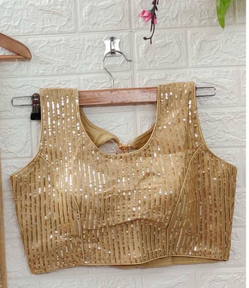 Gold Sequin Party Blouse