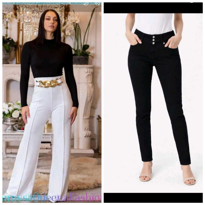 combo offer white trouser + black denim jeans