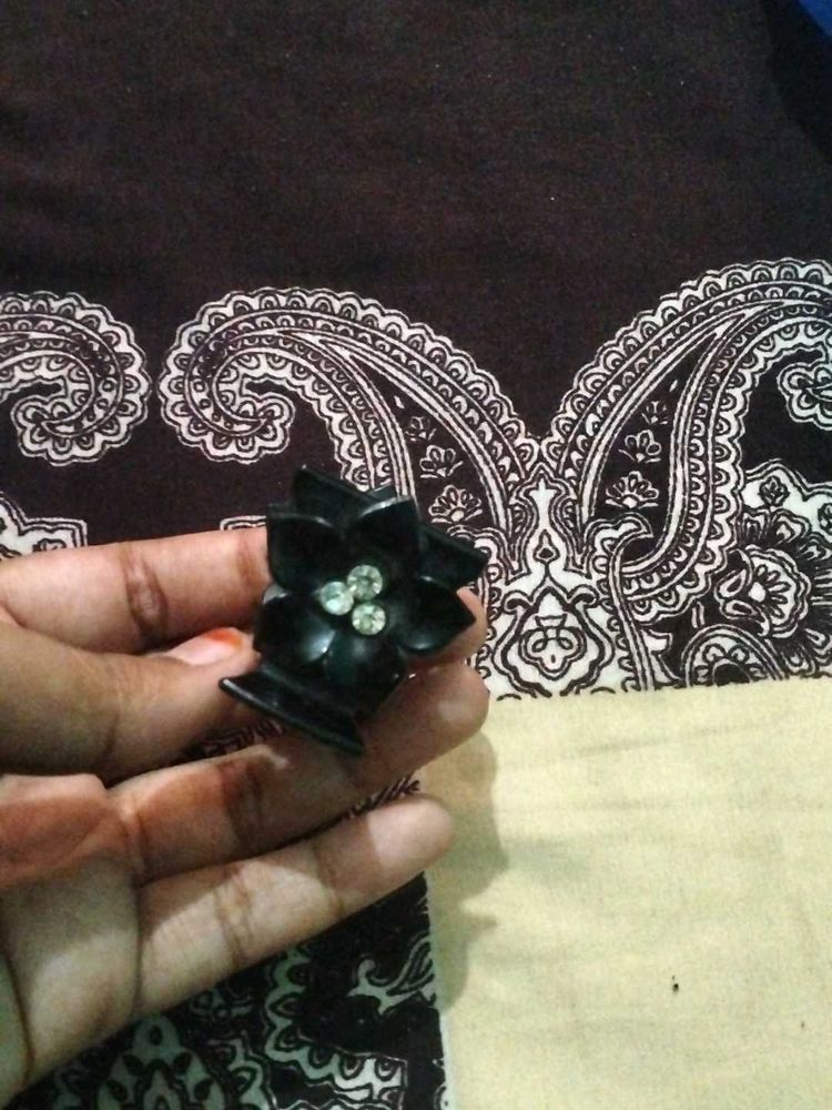 Black Flower Hair Clip