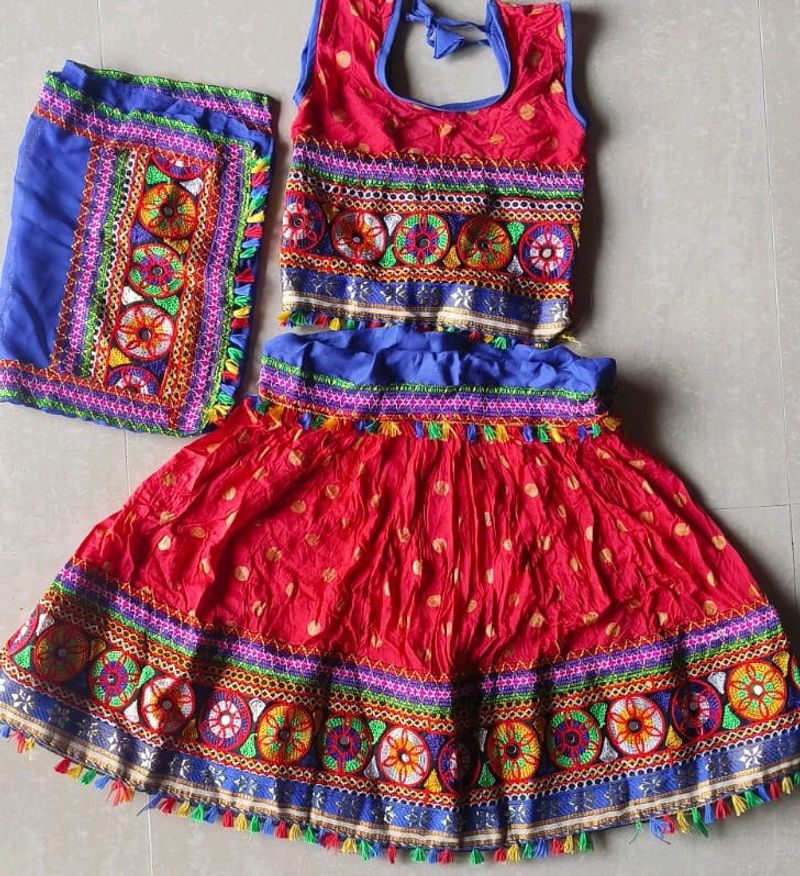 Cotton Ready to Wear Lehenga &amp; Blouse Dupatta