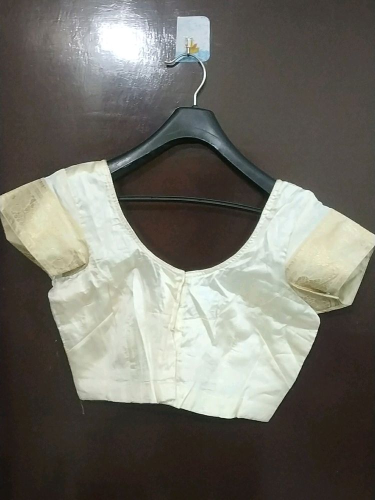 BLOUSE - SILK- WHITE CREAM