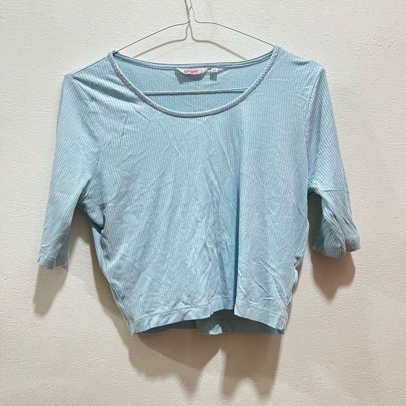 Ginger by Lifestyle Blue Crop Top