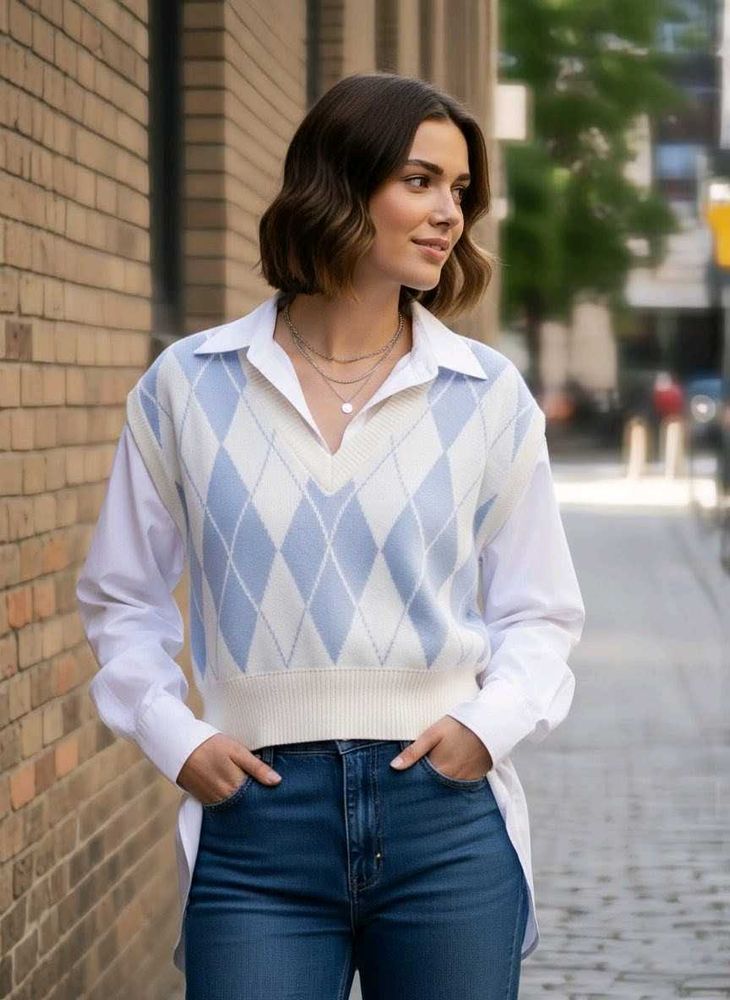 Argyle Sweater Vest - Preppy Style