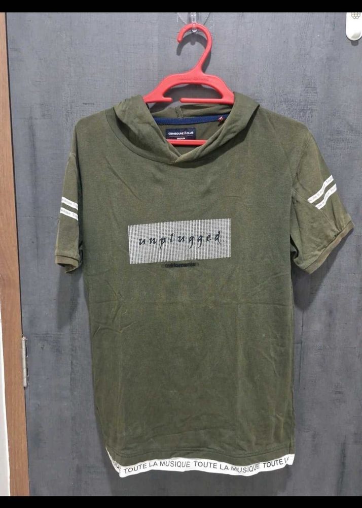 Olive Hodded Tshirt