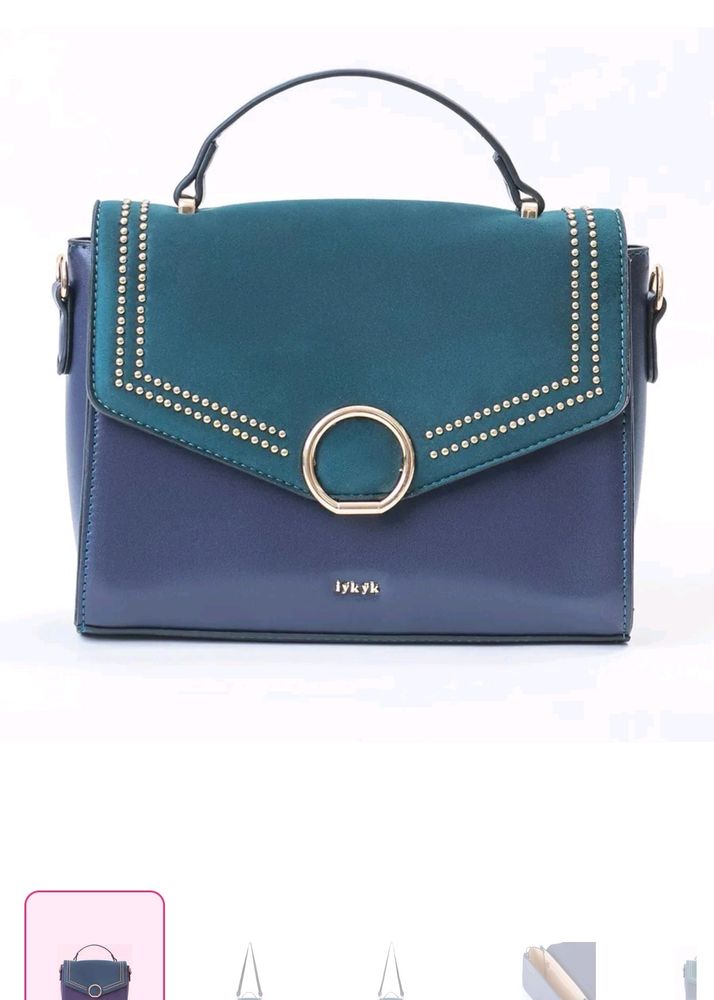 Iykyk Thick Strapped Navy Blue Bag