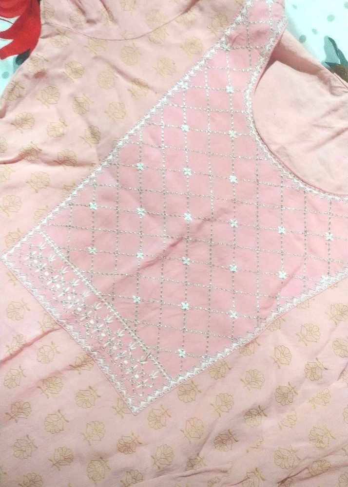 Pink Embroidered Kurti