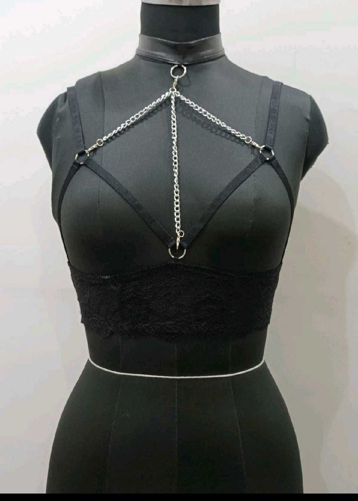 Chain Detail Harness Bralette