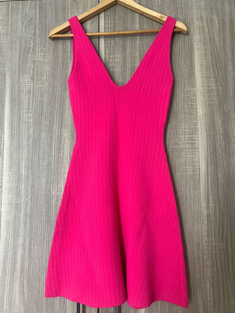 Hot Pink Zara Midi Dress
