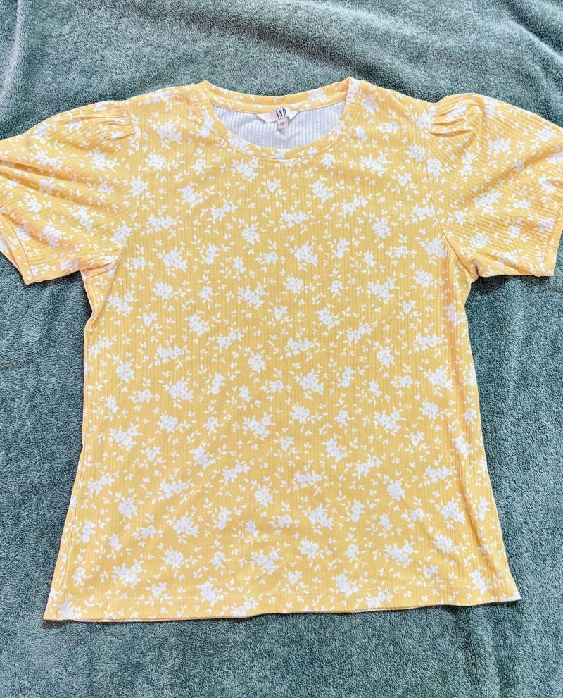 AND Floral Puff Sleeve Top