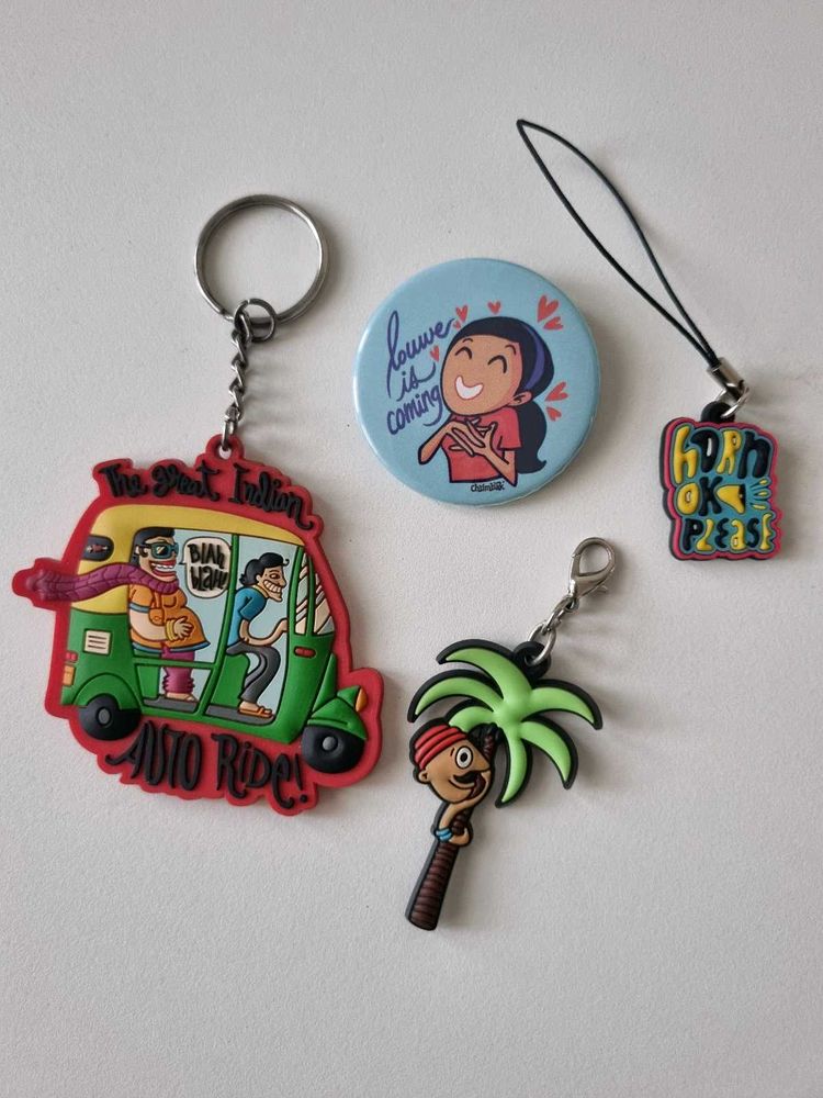 Chumbak Keychains &amp; Pin Set