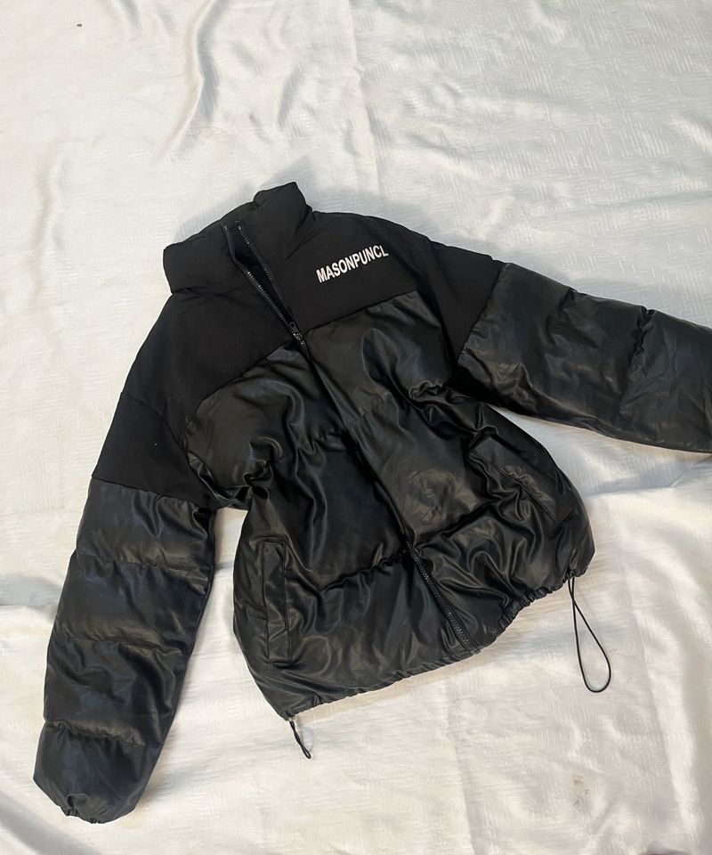 luxurious leather pufffer