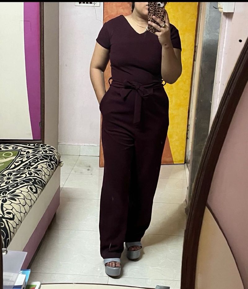 Pintrest Burgundy Jumpsuit with pockets
