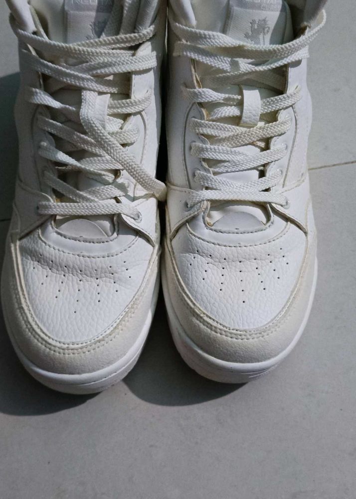Vintage White High-Top Sneakers