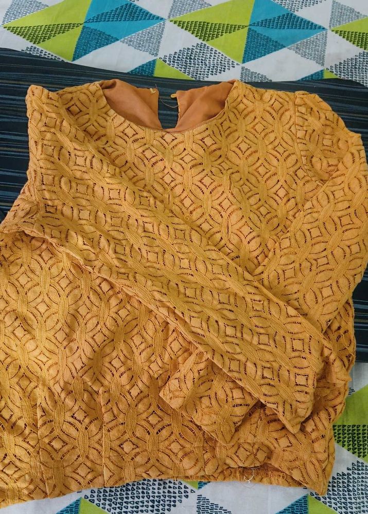 Mustard Yellow Lace Top