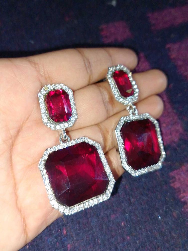 Red Gemstone Earrings