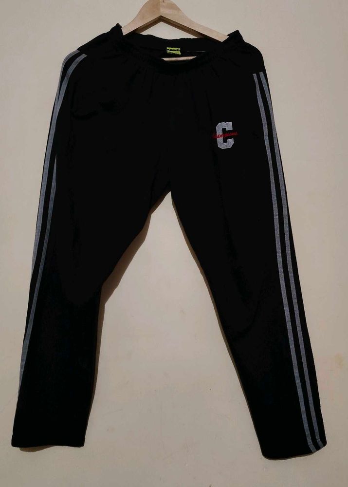 Black Track Pants with Stripes