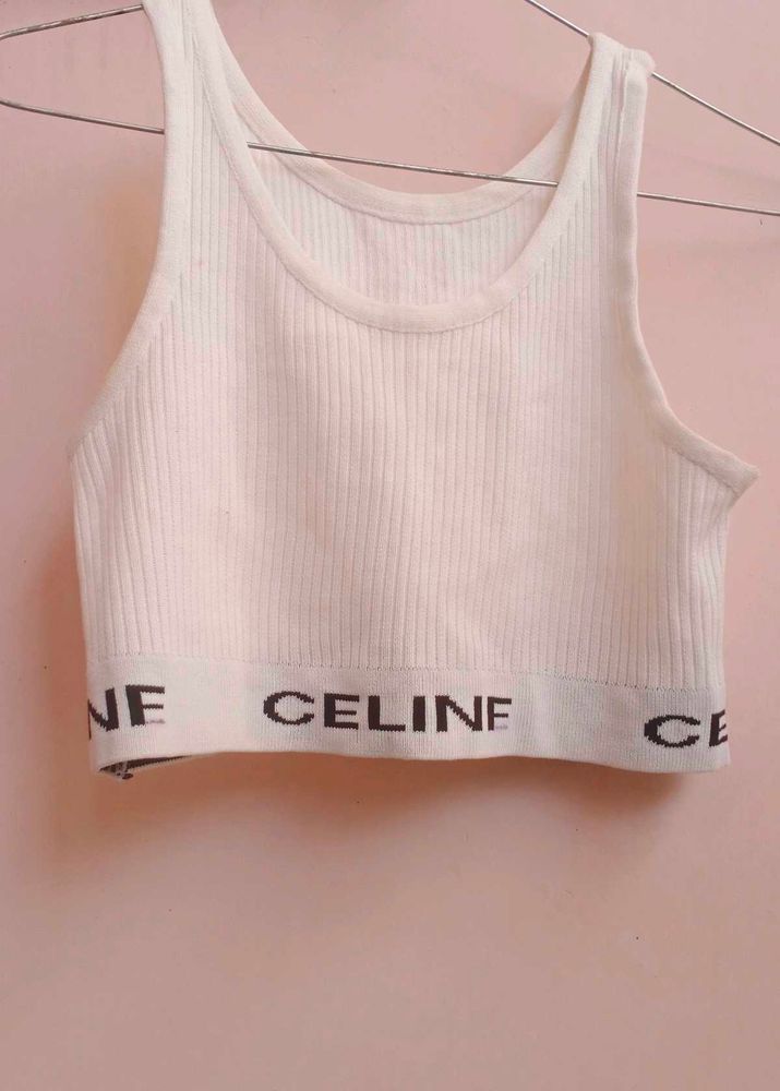 Celine White Crop Top