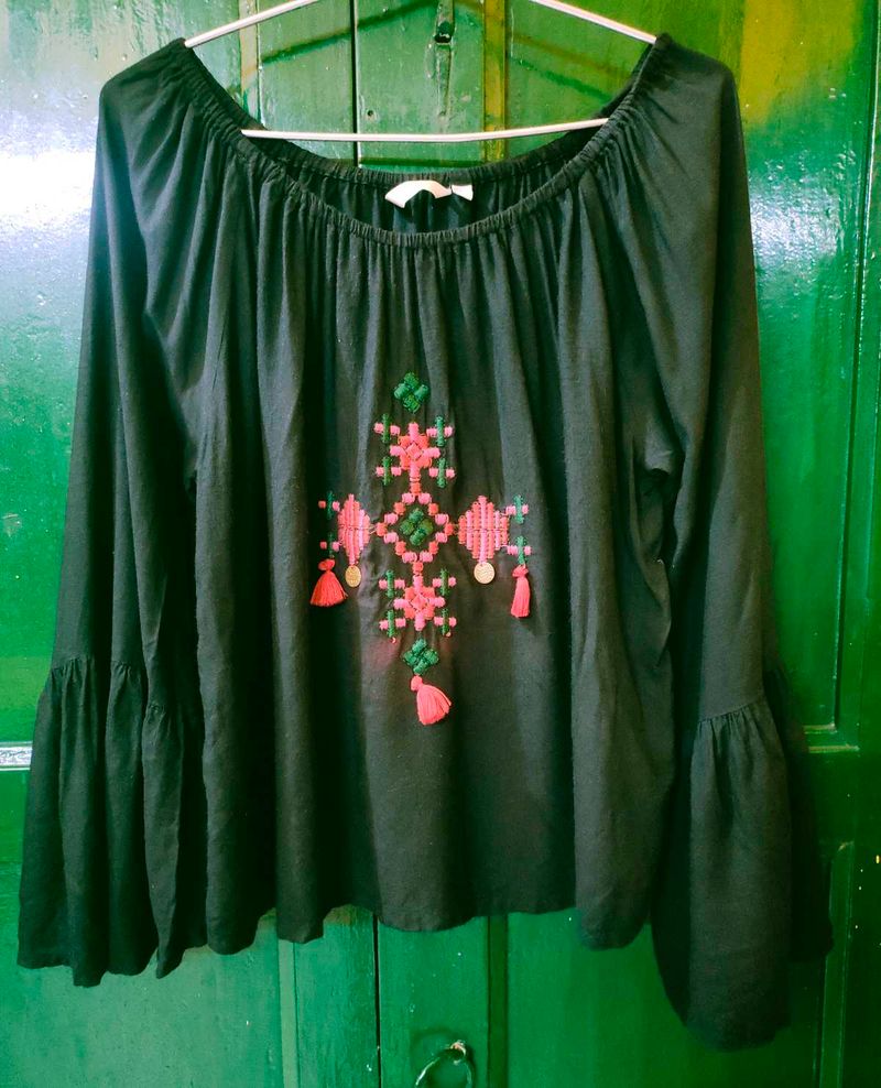 Max Boho Bell Sleeve Women Top