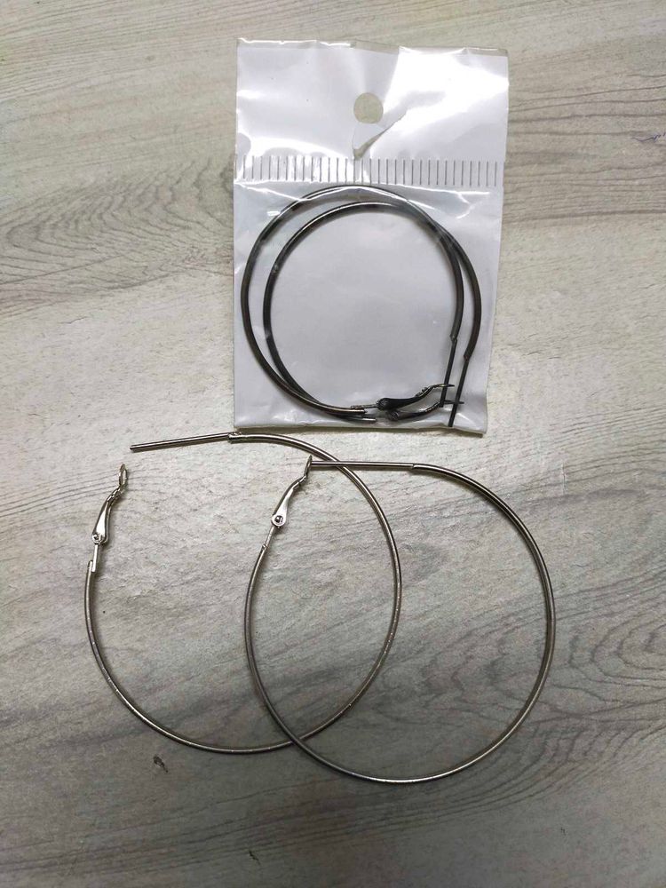 Hoop Earrings - Silver Tone
