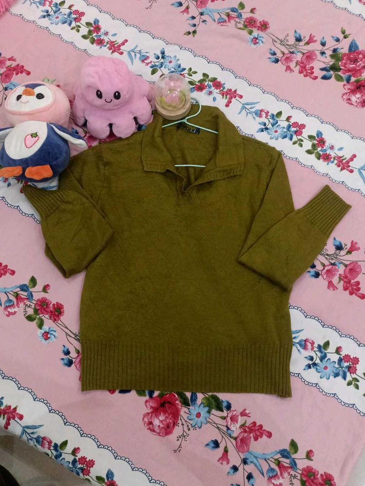 Olive Green Knit Sweater