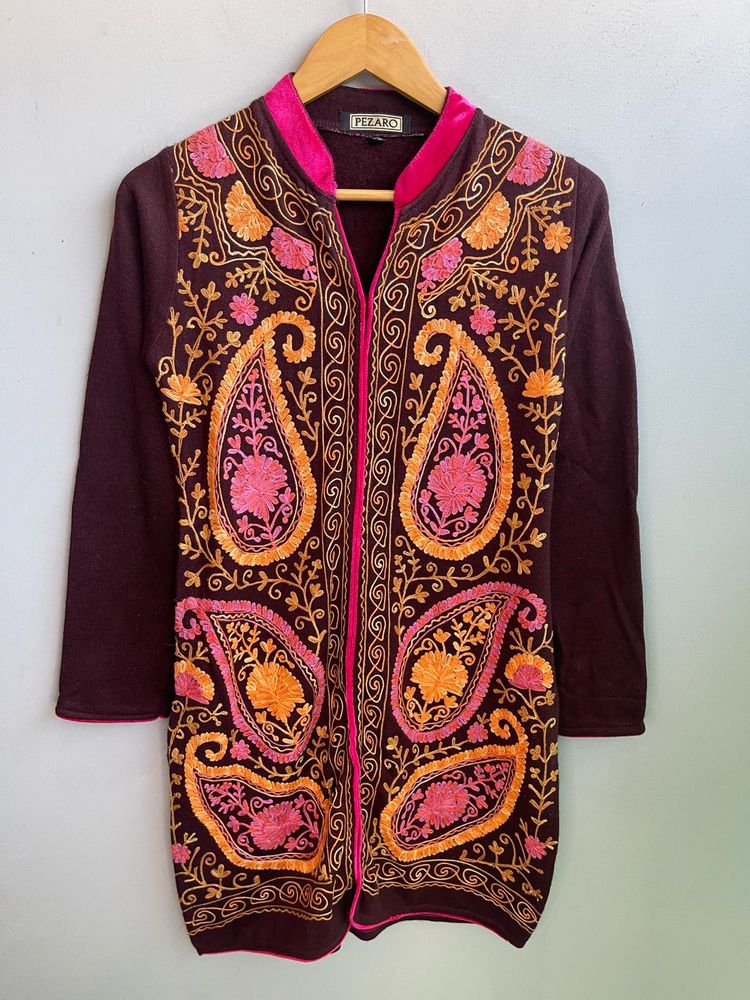 Kashmiri Embroidered Woolen Kurti