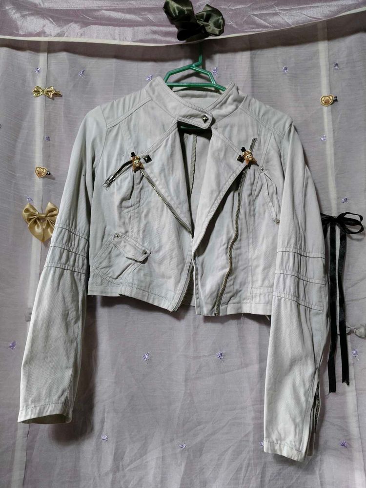 Cropped Moto Jacket