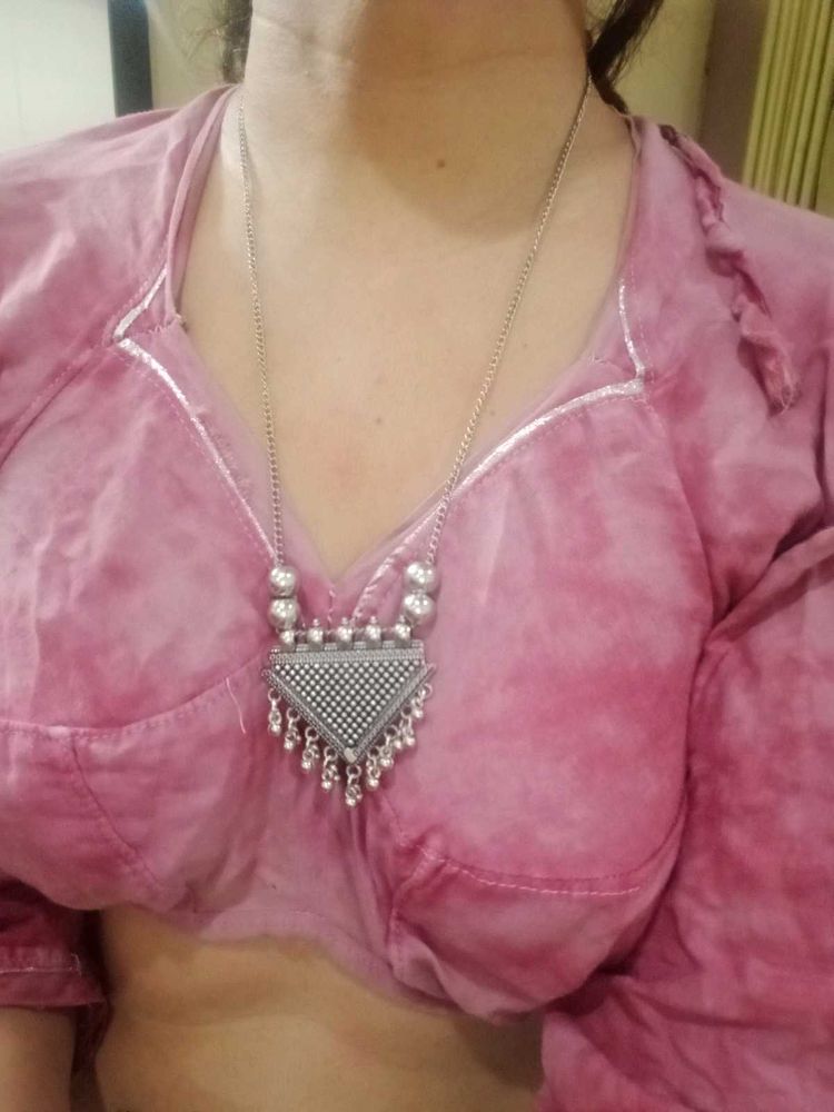 Silver Tribal Pendant Necklace