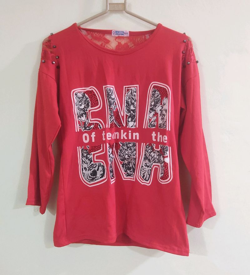 Red Full sleeve Tshirt