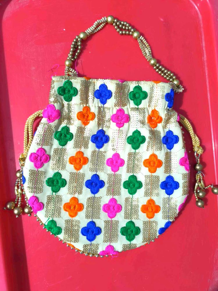 Colorful Embroidered Potli Bag