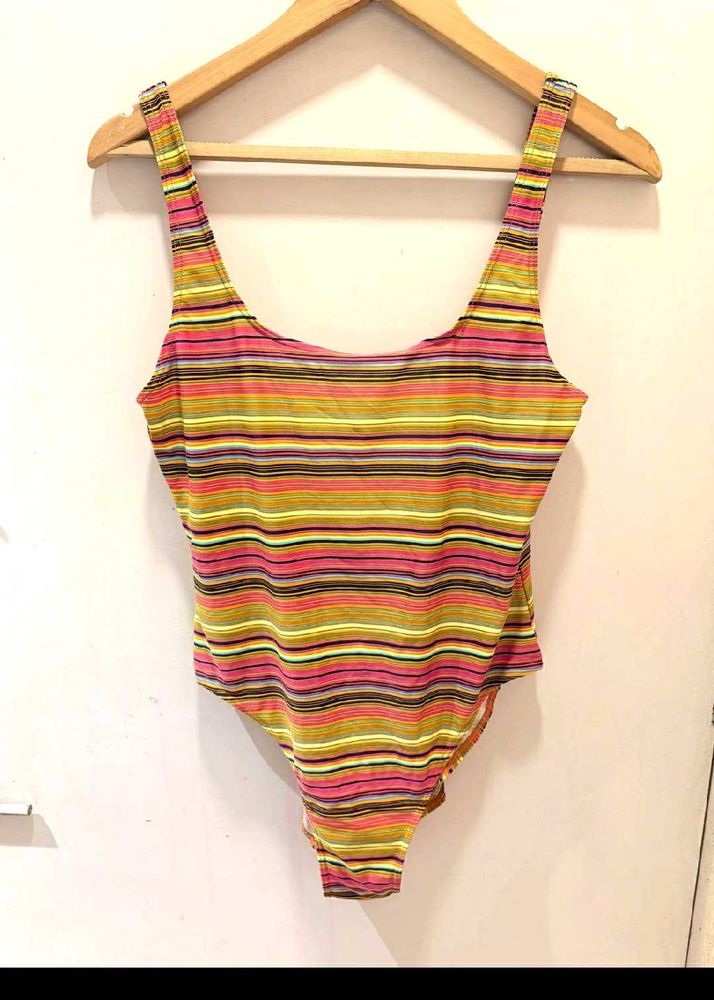 Retro Striped One-Piece Swimsuit
