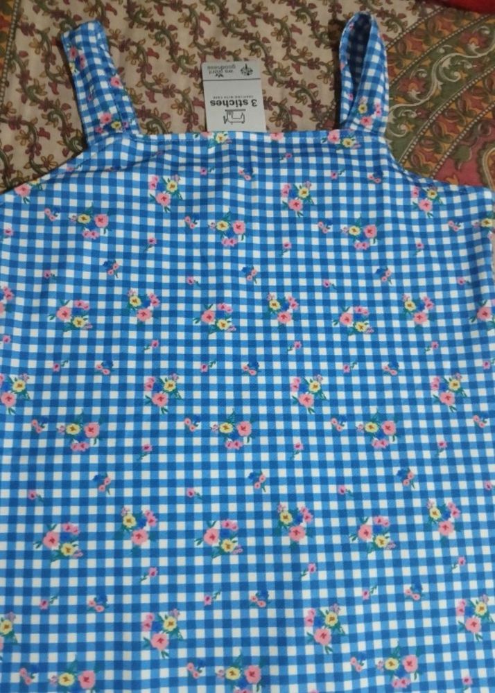 Cute Gingham Floral Dress