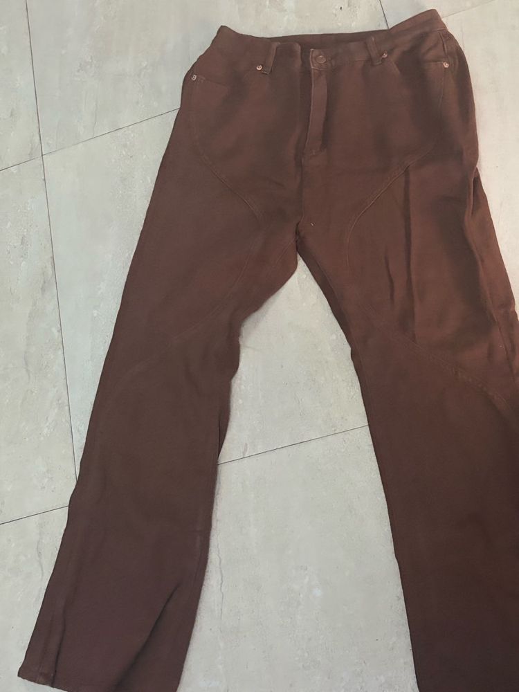 Brown Wide Leg Jeans