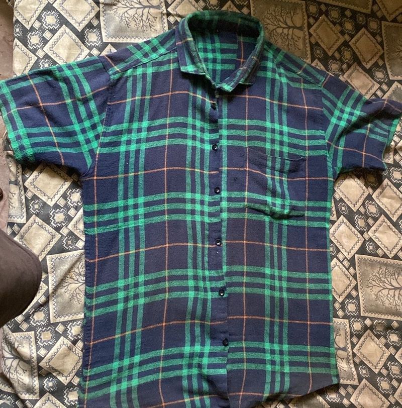 Green &amp; Blue Plaid Shirt