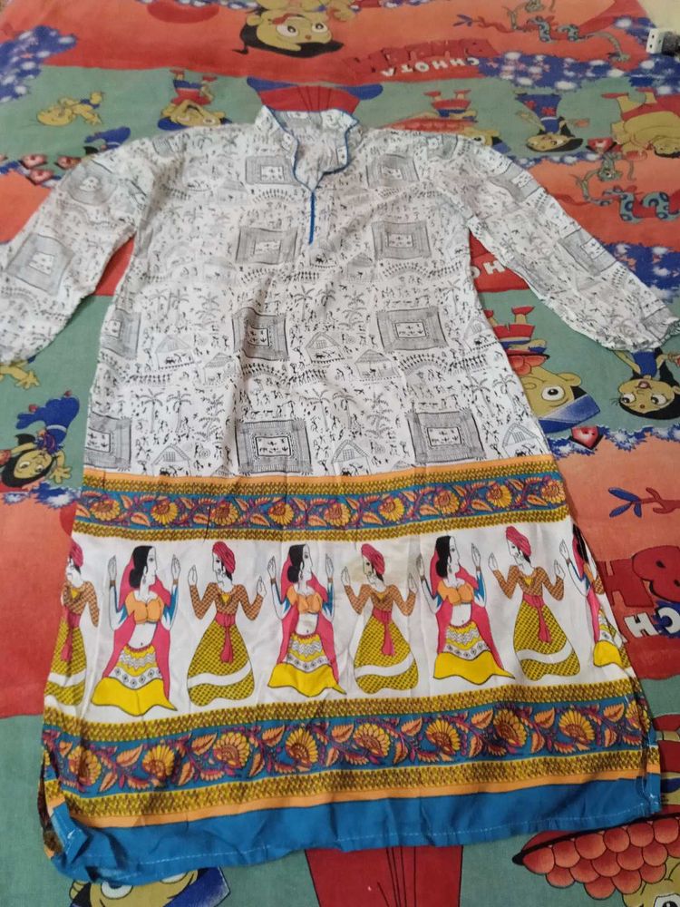 White Printed Kurti