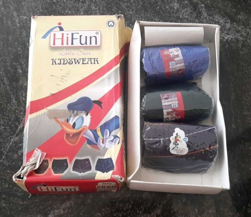 Set Of 3 Cotton Panties For Kids