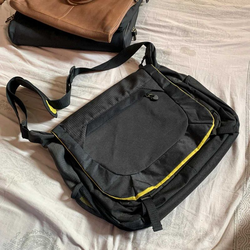 Black &amp; Yellow Messenger Bag