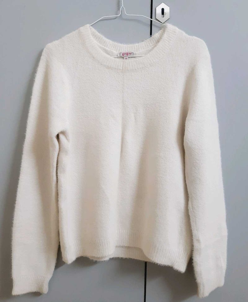 Cozy White Knit Sweater
