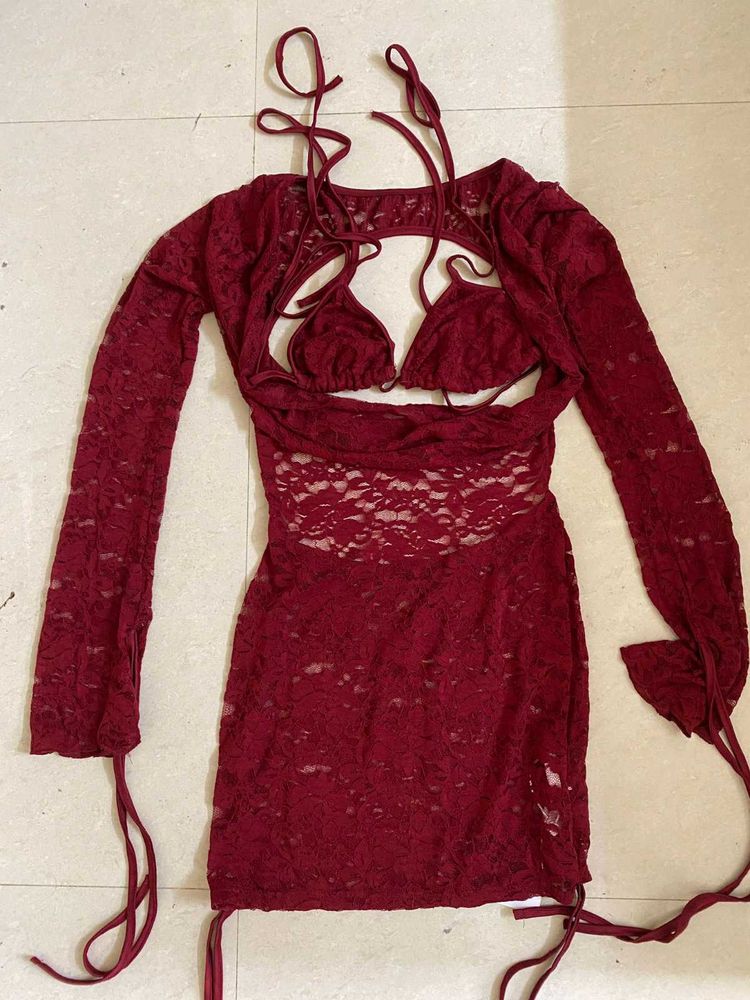 Beach Dress With Bikini Top