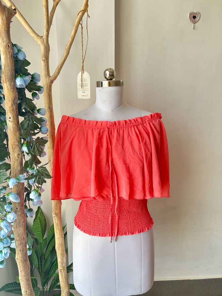 coral of shoulder top