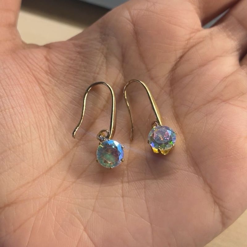 Iridescent Crystal Drop Earrings