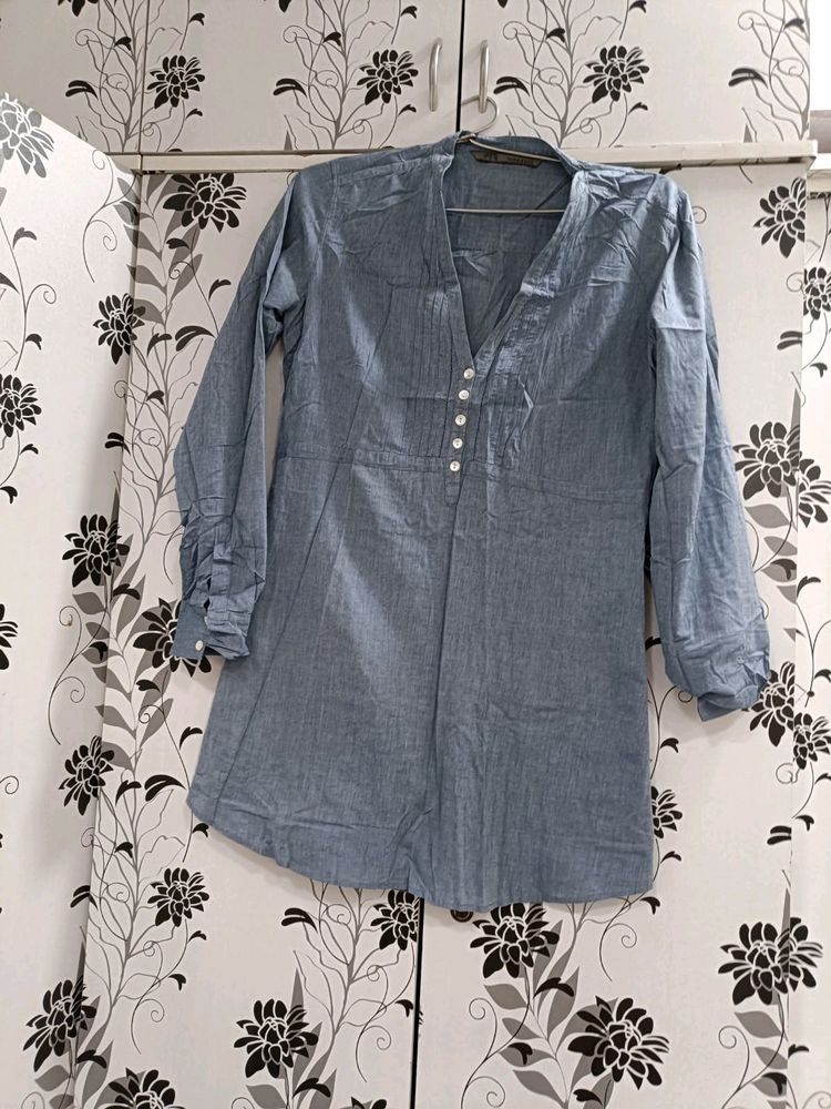 Zara Brand Beautiful Shirt Denim  Cotton