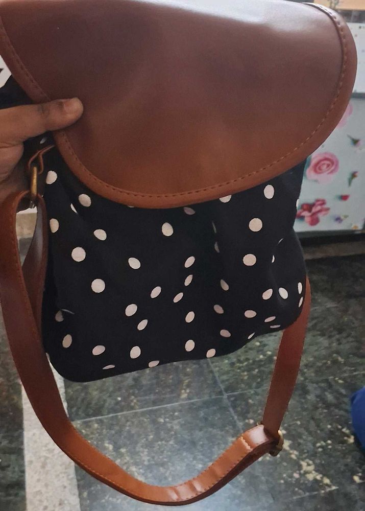 Black  Polka Dot Crossbody Bag
