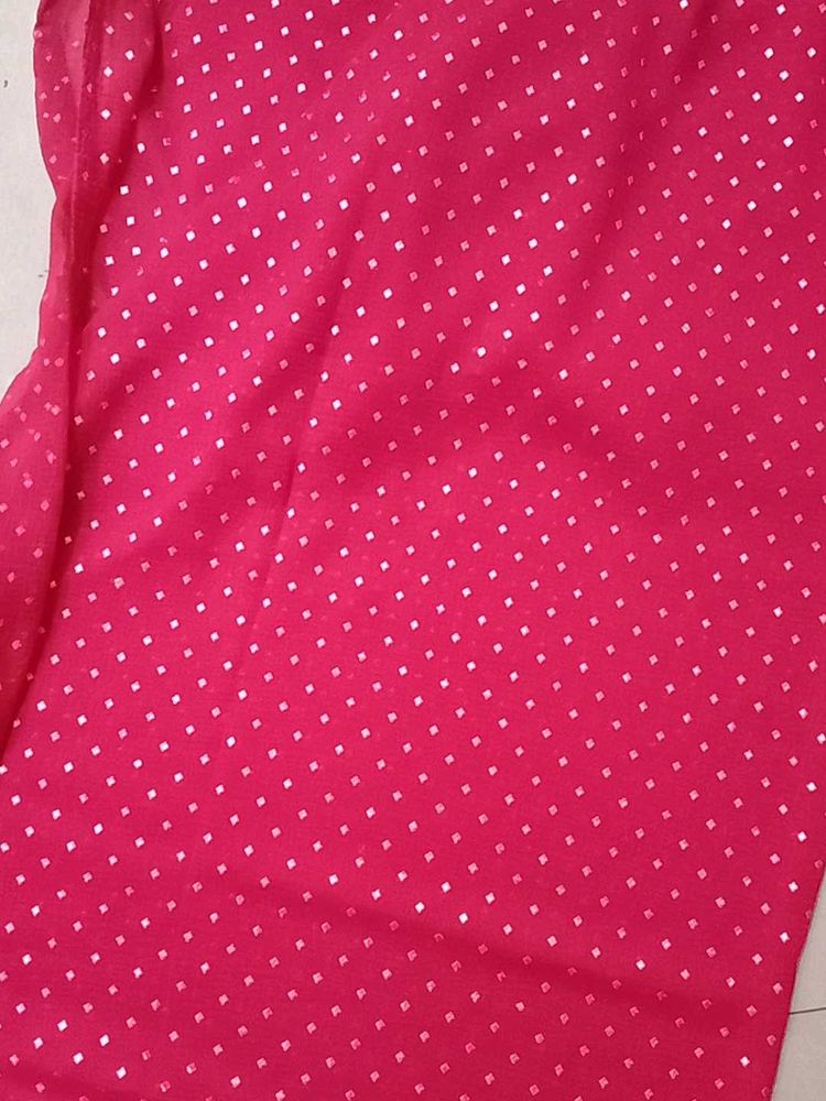 Pink Golden Work Part Wear Duppata