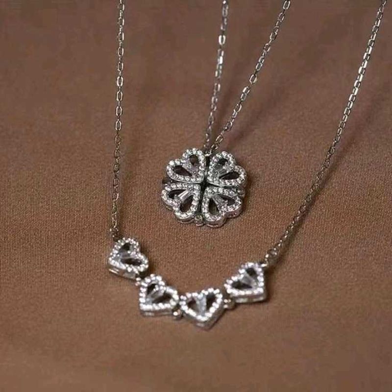 Sparkling Heart Chain Set