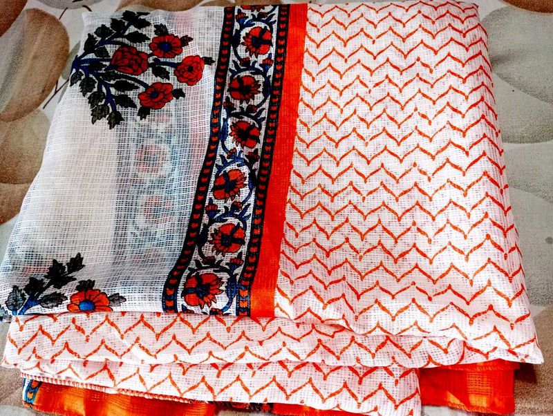 Pure Cotton Kurti Set Ke Sath New Sare