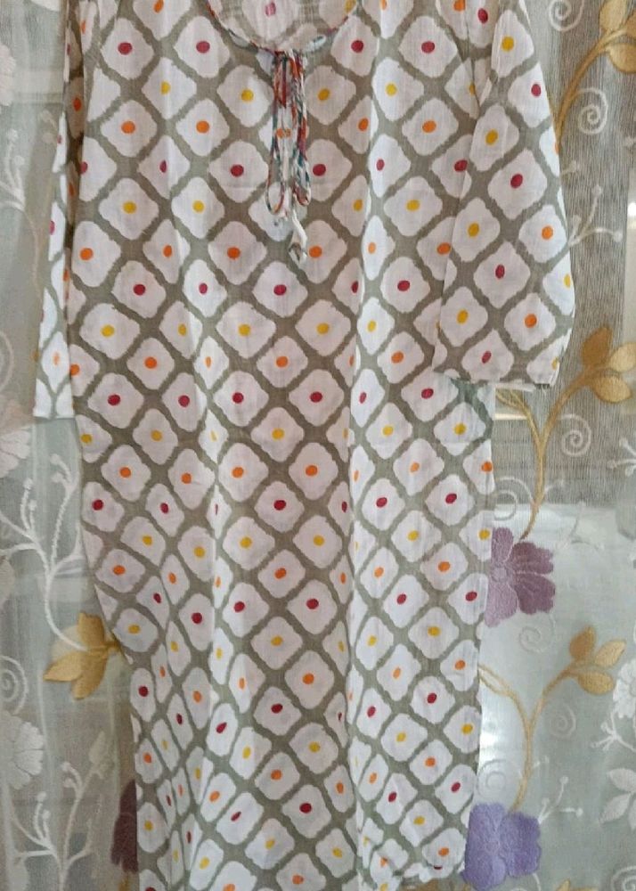 Beautiful White Kurta With Tassels