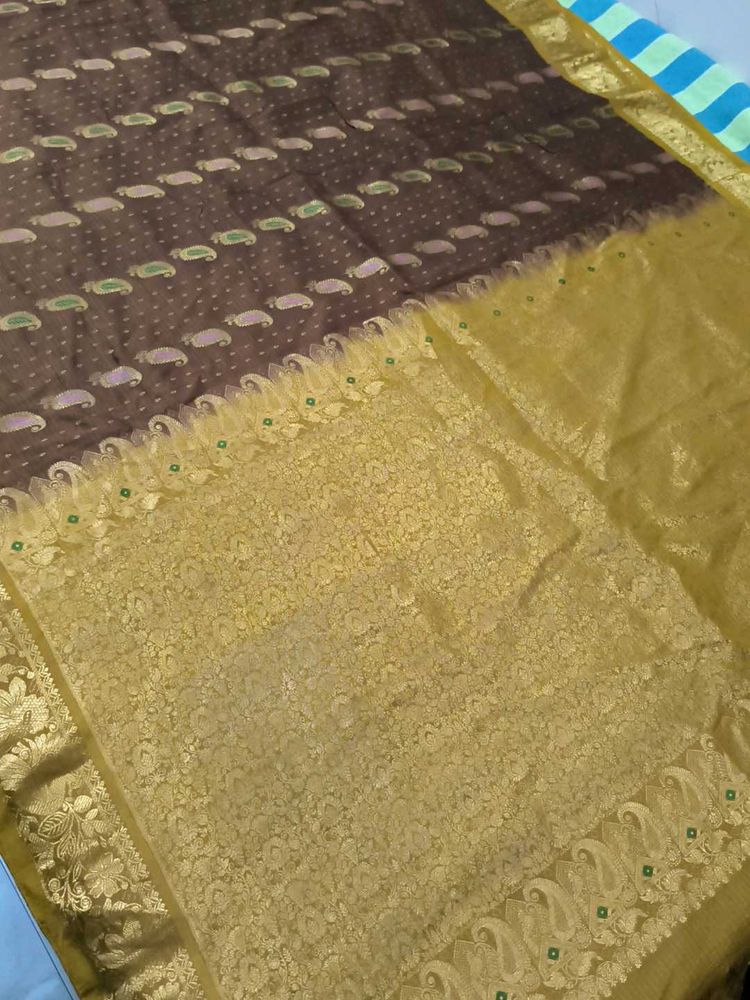 pure silk Kanjivaram Beautiful vintage Indian sar